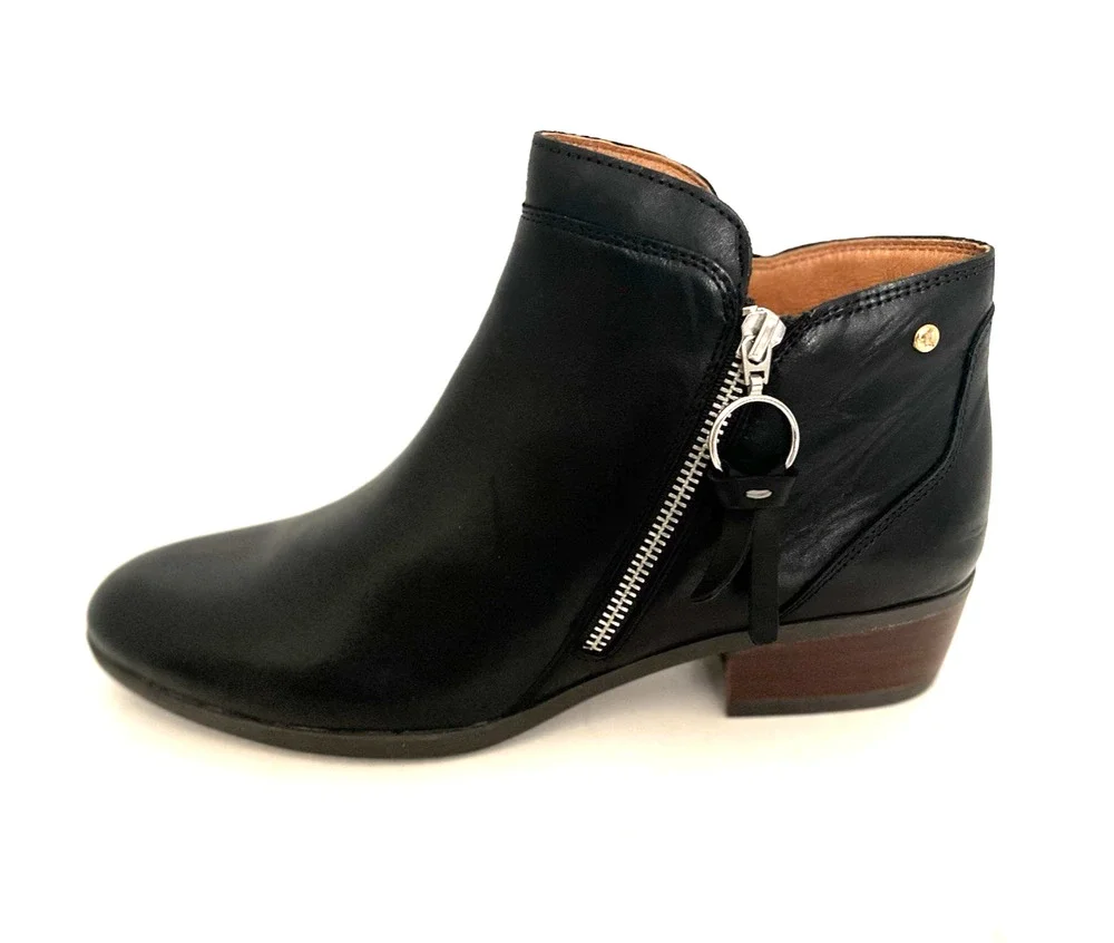 PIKOLINOS DAROCA BLACK LEATHER ANKLE BOOTS EURO SZ 42 US SZ 11, NEW WITHOUT BOX
